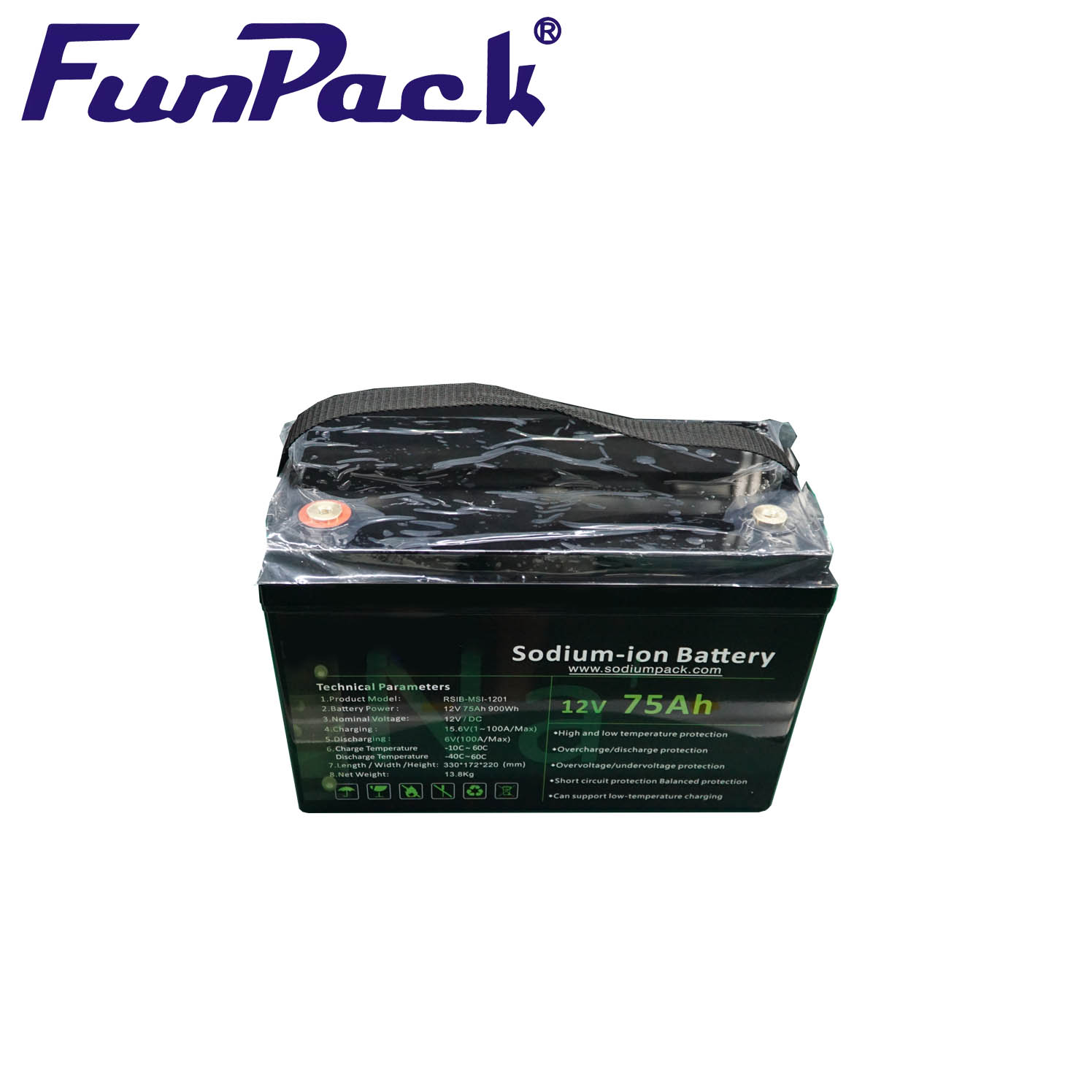 সোডিয়াম-আয়ন ব্যাটারি 12V 68Ah 816Wh রিচার্জেবল লিড মডিফাইড ডিপ সাইকেল