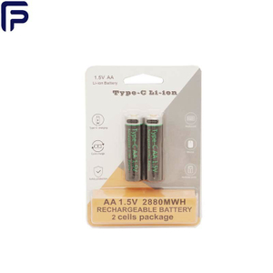 باتری 1.5 ولت AA USB قابل شارژ لیتیوم یونی 2880mwh 800mAh فیلم Al با نوع C